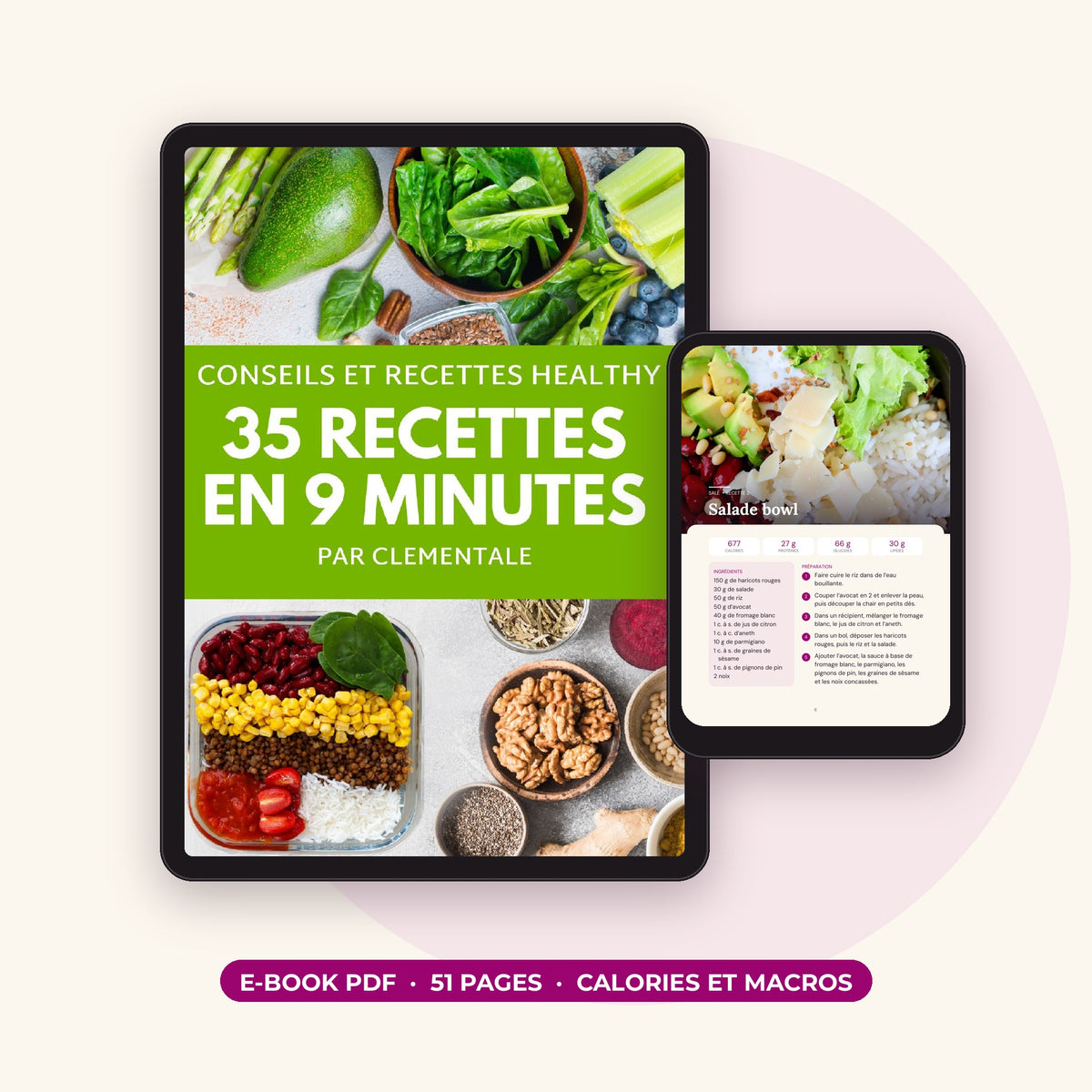 E-book 35 recettes en 9 minutes sur tablette et téléphone